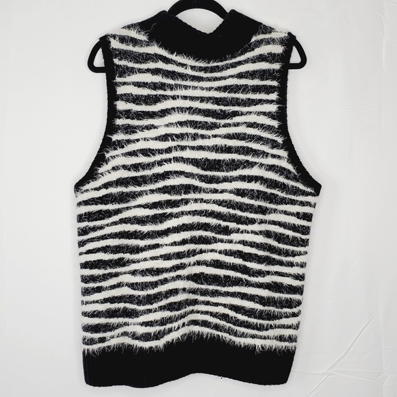 Chico's Wool Mohair Blend Knit Vest Size 3 (XL/16) Sleeveless Sweater Cardigan - Picture 4 of 11